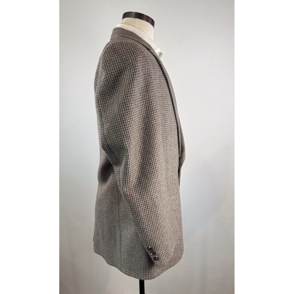 VINTAGE Burberrys Blazer Gray Muses Atlanta Tweed Sport Coat Suit Jacket USA 44L - Picture 8 of 14